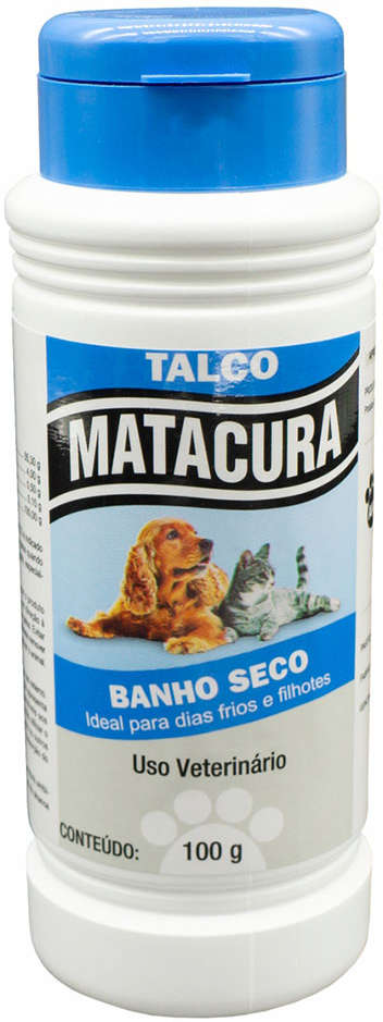 Banho a Seco Matacura Talco para Cães e Gatos - 100 g