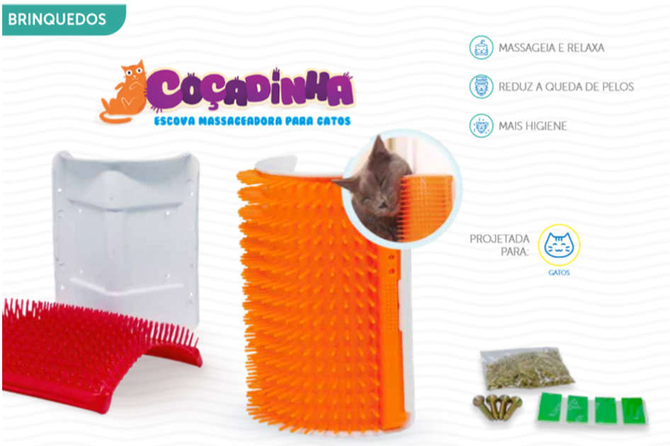 Escova Massageadora Truqys Pet Coçadinha - azul