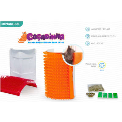 Escova Massageadora Truqys Pet Coçadinha Vermelha