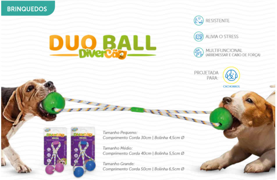 Brinquedo Duo Ball Divercão Rosa - Tam. P