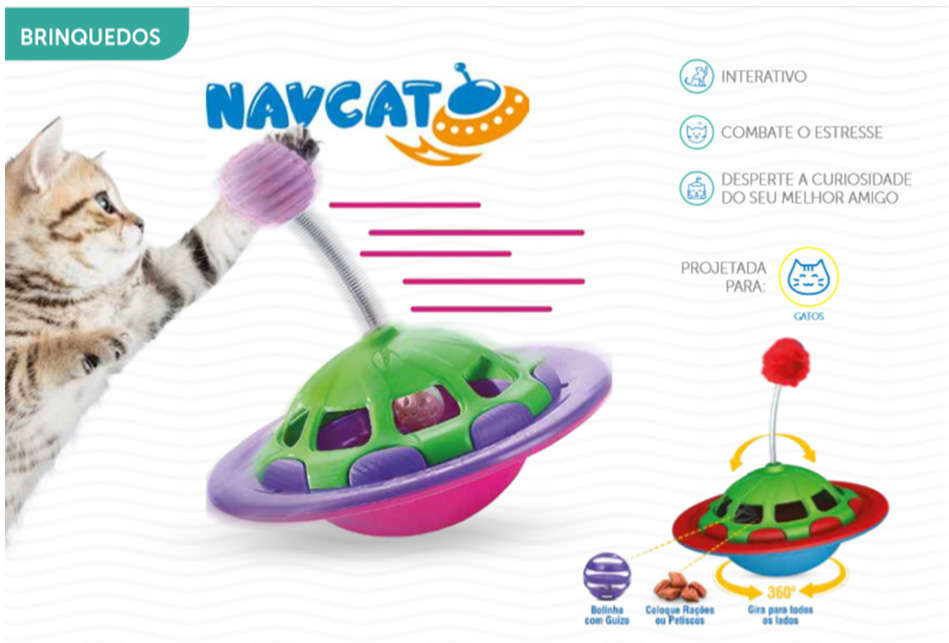 Brinquedo Truqys Pets Nav Cat Roxo com Verde - Tam. Único