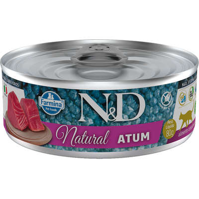 Ração Úmida Lata Farmina N&D Natural Atum para Gatos Adultos