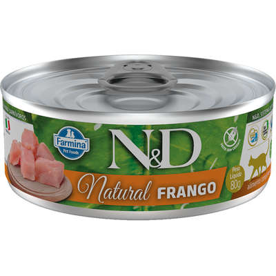 Ração Úmida Lata Farmina N&D Natural Frango para Gatos Adultos
