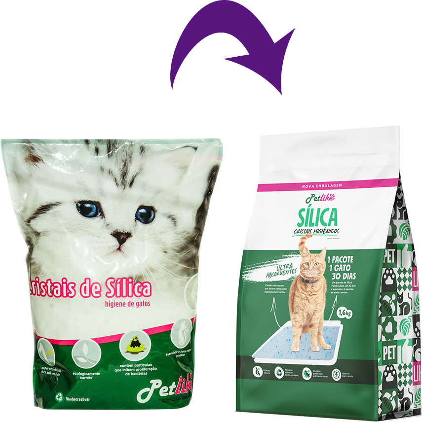 Areia Sanitária PetLike Cristais de Sílica - 1,6Kg