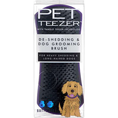 Escova e Rasqueadeira Pet Teezer Deshedding Roxa e Cinza