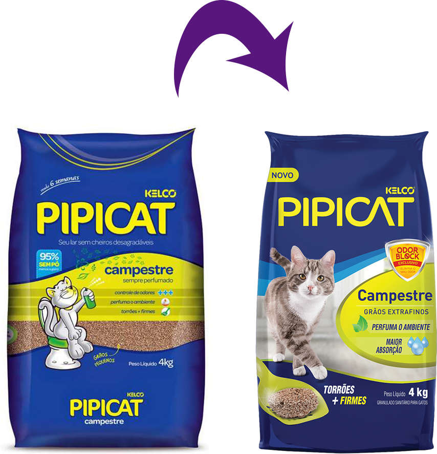 Areia Sanitária Perfumada Campestre Pipicat - 4kg