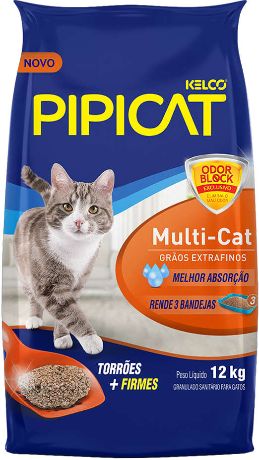 Areia Sanitária Multicat Pipicat - 12Kg