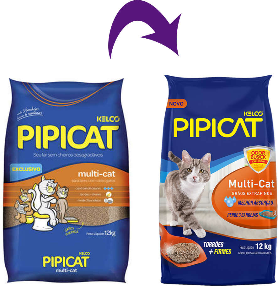 Areia Sanitária Multicat Pipicat - 12Kg