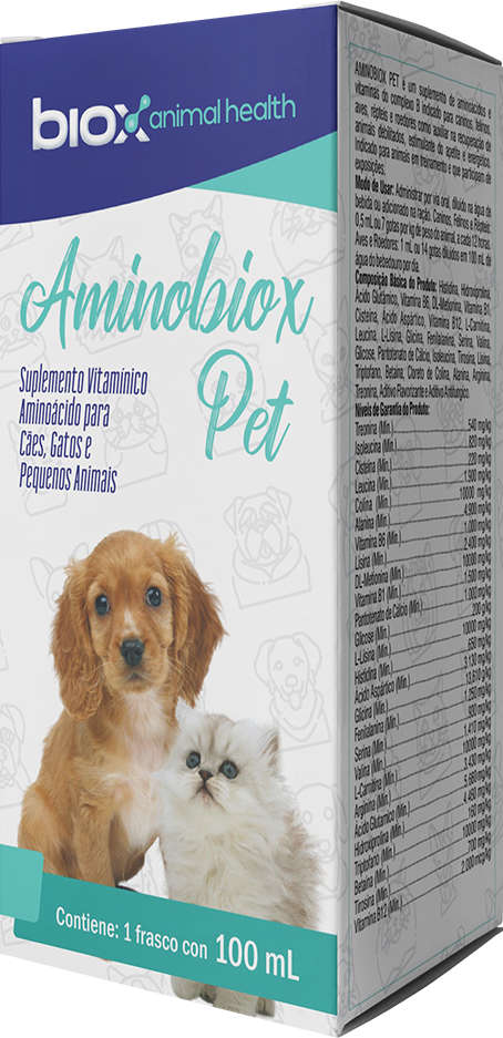 Suplemento Vitamínico Aminoácido Biox Aminobiox para Cães e Gatos - 100 mL