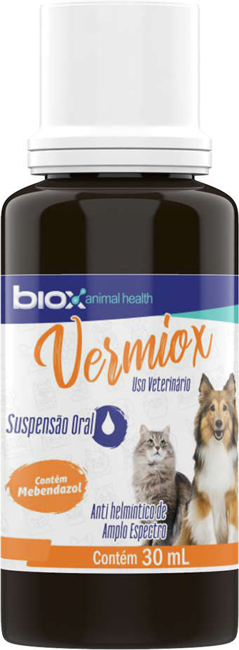 Vermífugo Biox Vermiox Suspensão Oral para Cães e Gatos - 30 mL