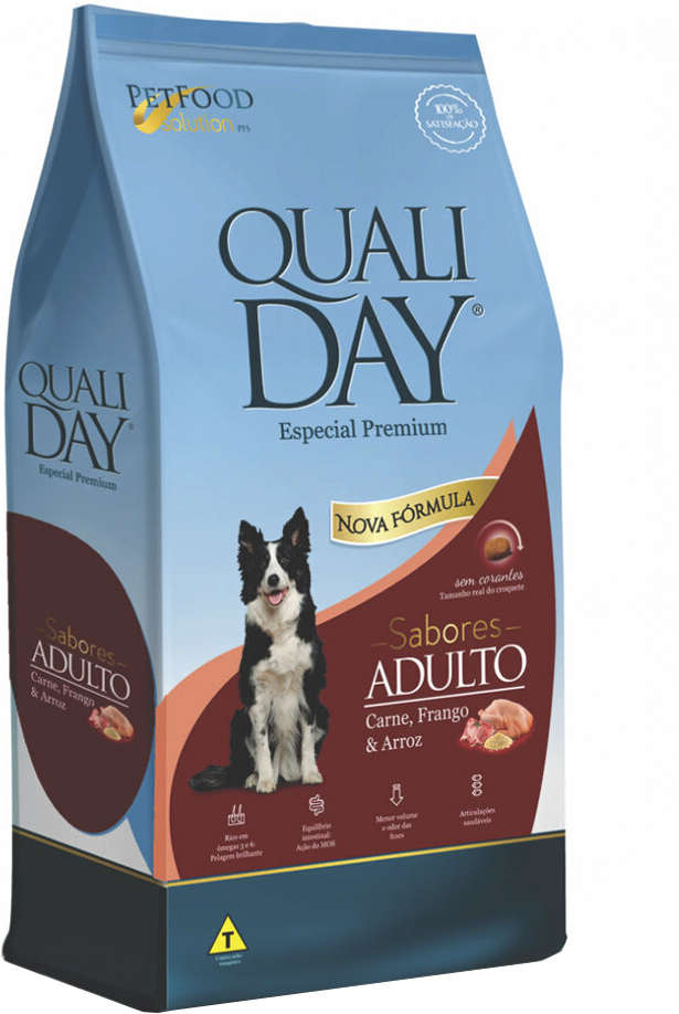 Ração Qualiday Especial Premium Carne, Frango e Arroz para Cães Adultos - 15Kg