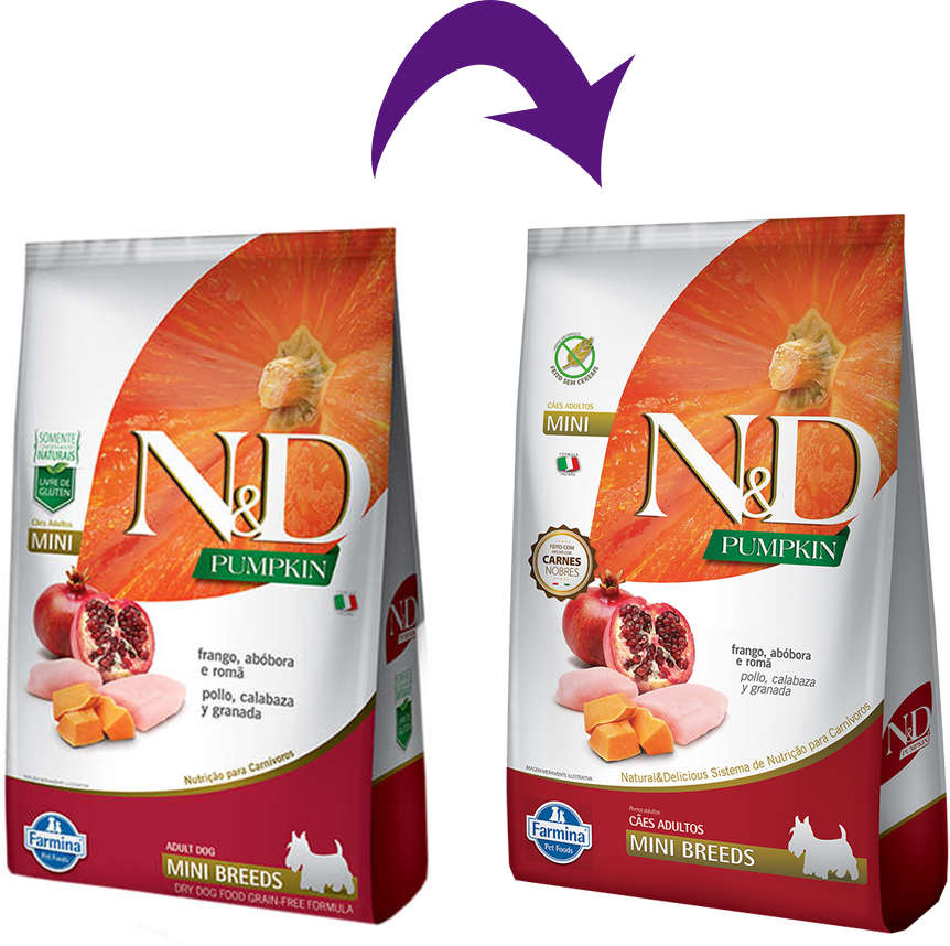 Ração Farmina N&D Pumpkin Carnes Nobres Frango para Cães Adultos de Raças Pequenas - 2,5Kg