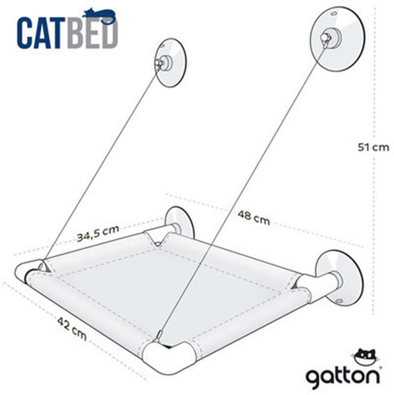 Cama de Janela Catbed Chevron Wave para Gatos - Tam. M