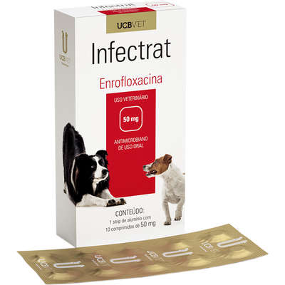 Antibiótico UCBVET Enrofloxacina Infectrat para Cães