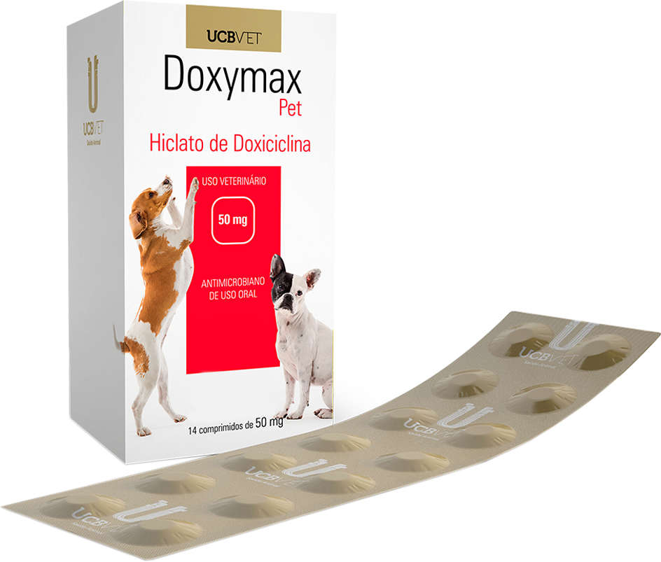 Antibiótico UCBVET Doxiciclina Doxymax Pet para Cães - 50 mg