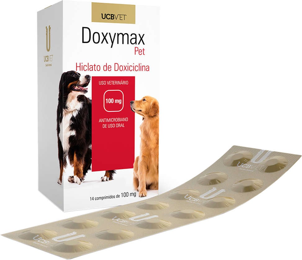 Antibiótico UCBVET Doxiciclina Doxymax Pet para Cães - 100 mg