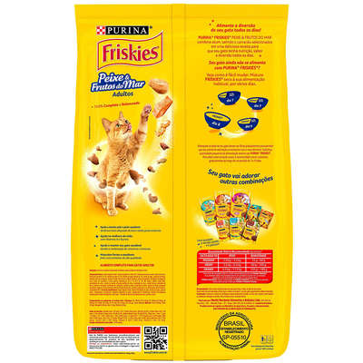 Ração Seca Nestlé Purina Friskies Peixes & Frutos do Mar para Gatos Adultos