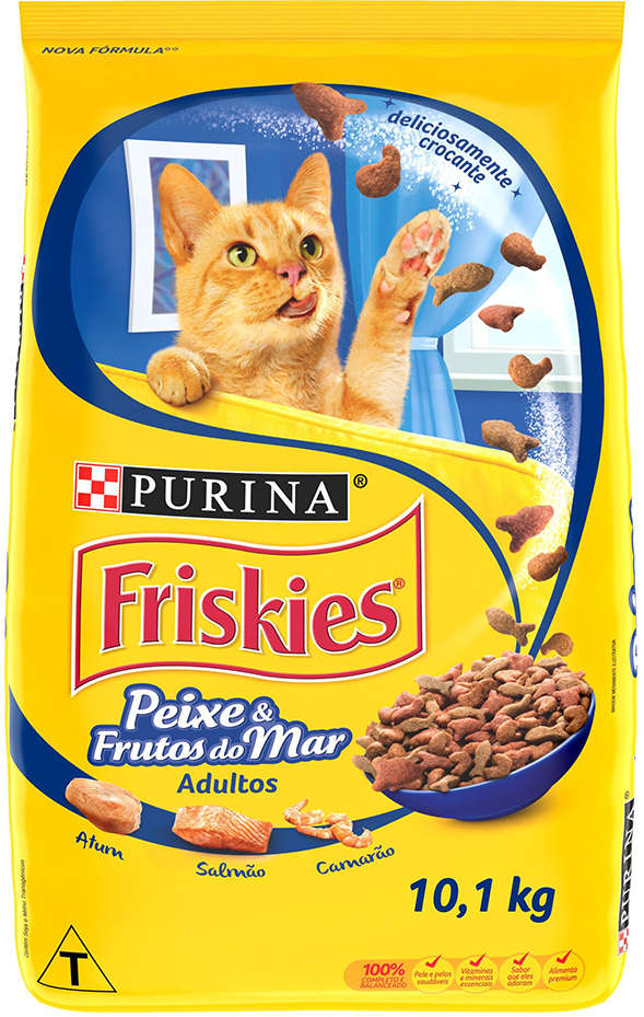 Ração Seca Nestlé Purina Friskies Peixe & Frutos do Mar para Gatos Adultos - 10,1Kg