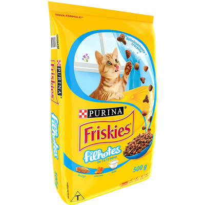 Ração Seca Nestlé Purina Friskies Frango, Cenoura e Leite para Gatos Filhotes