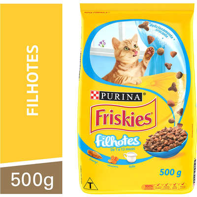 Ração Seca Nestlé Purina Friskies Frango, Cenoura e Leite para Gatos Filhotes