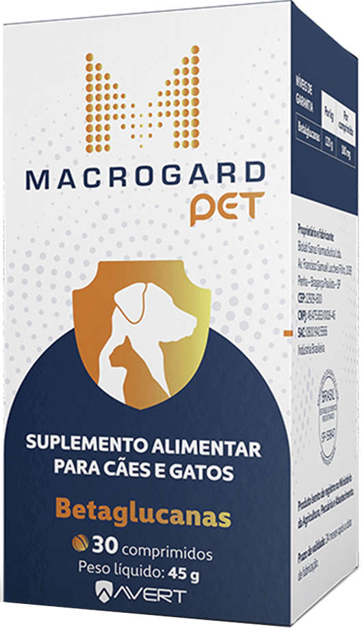 Suplemento Alimentar Avert Macrogard Pet para Cães e Gatos - 30 Comprimidos