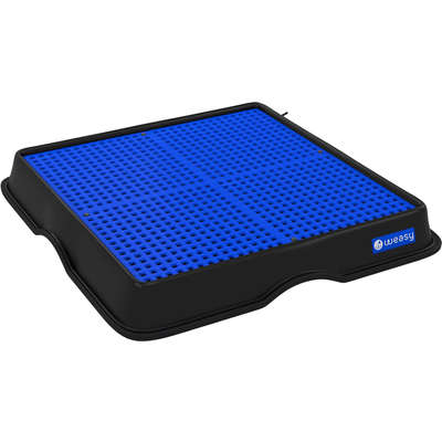 Sanitário Higiênico Weasy Bandeja Preta e Tapete Azul Borboleta com Entrada de Água para Cães