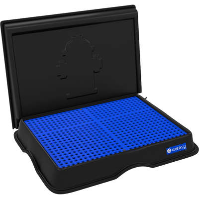 Sanitário Higiênico Weasy com Parede e Entrada de Água Bandeja Preta e Azul Borboleta para Cães