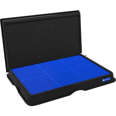 Sanitário Higiênico Weasy com Parede e Entrada de Água Bandeja Preta e Azul Borboleta para Cães