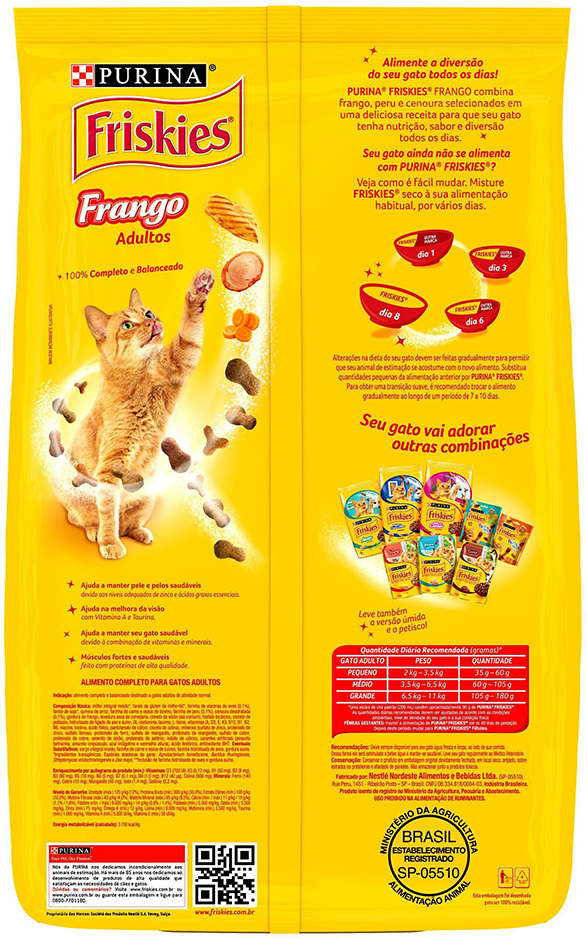 Ração Seca Nestlé Purina Friskies Frango para Gatos Adultos - 10,1Kg