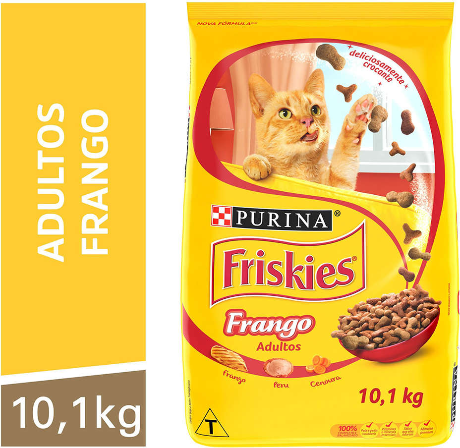Ração Seca Nestlé Purina Friskies Frango para Gatos Adultos - 10,1Kg