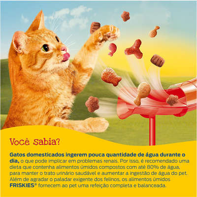 Ração Úmida Nestlé Purina Friskies Sachê Mix Peixe ao Molho para Gatos