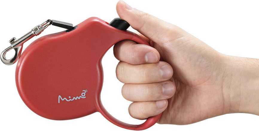 Guia Retrátil Safe Walk Emborrachada Vermelha para Cães - Tam. M
