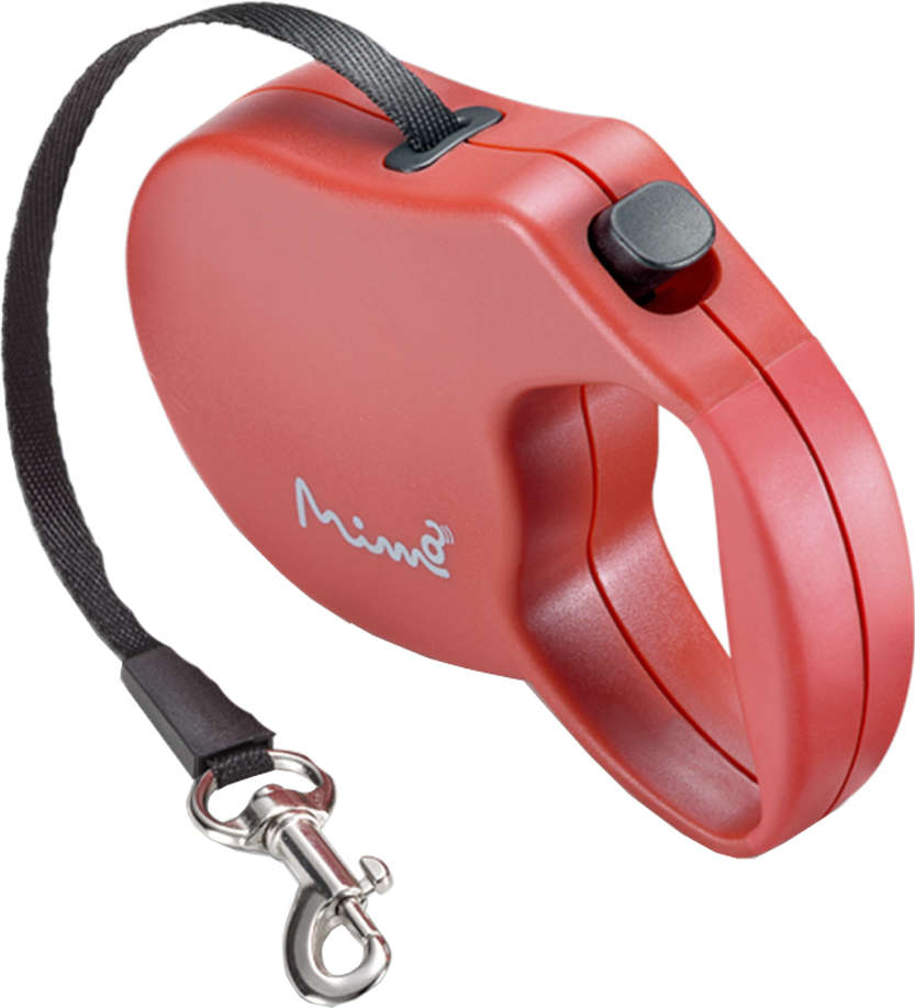 Guia Retrátil Safe Walk Emborrachada Vermelha para Cães - Tam. M