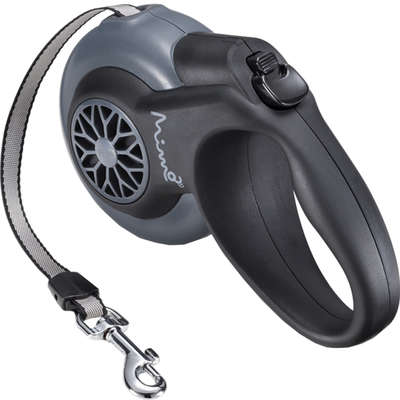 Guia Retrátil Smart Walk Sistema ABS Emborrachada Preta/Cinza para Cães