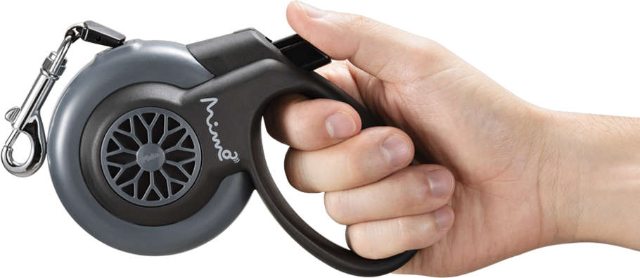 Guia Retrátil Smart Walk Sistema ABS Emborrachada Preta/Cinza para Cães - Tam. G