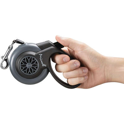 Guia Retrátil Smart Walk Sistema ABS Emborrachada Preta/Cinza para Cães