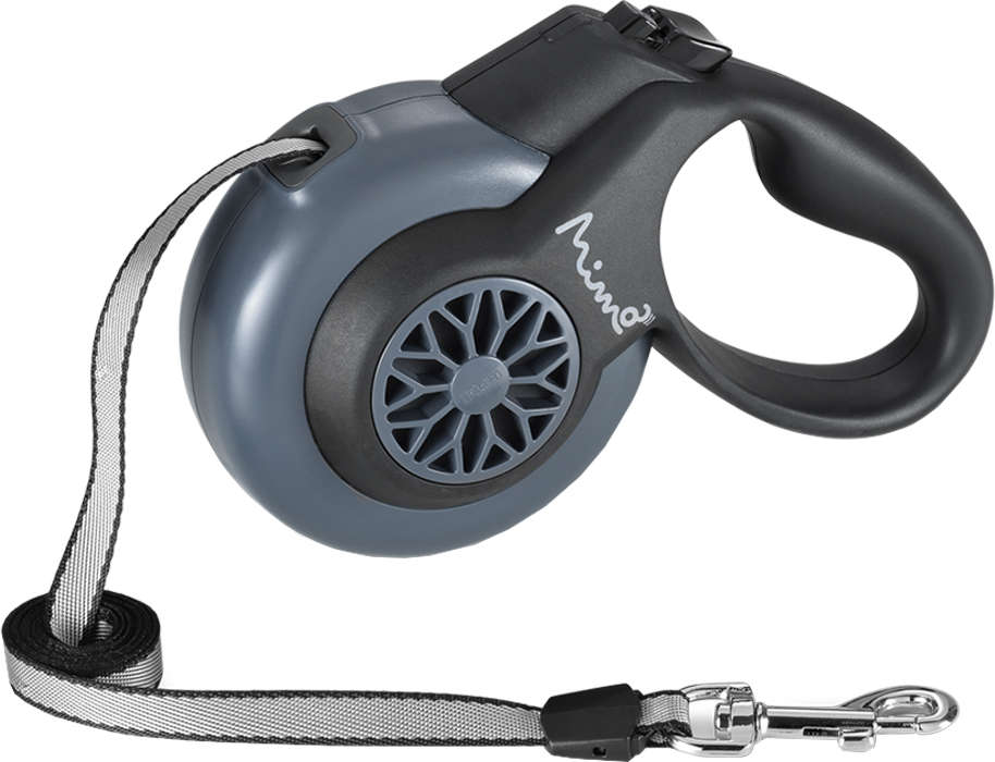 Guia Retrátil Smart Walk Sistema ABS Emborrachada Preta/Cinza para Cães - Tam. G