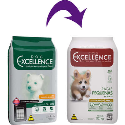 Ração Seca Dog Excellence Frango e Arroz para Cães Filhotes Raças Pequenas