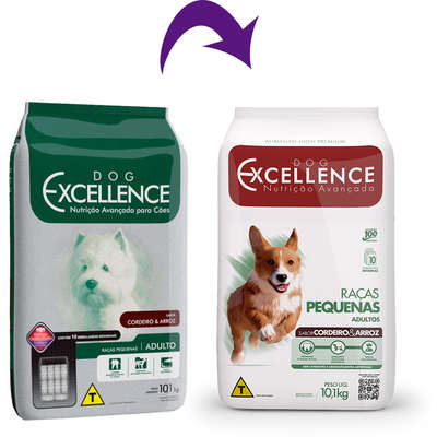 Ração Seca Dog Excellence Cordeiro e Arroz para Cães Adultos Raças Pequenas