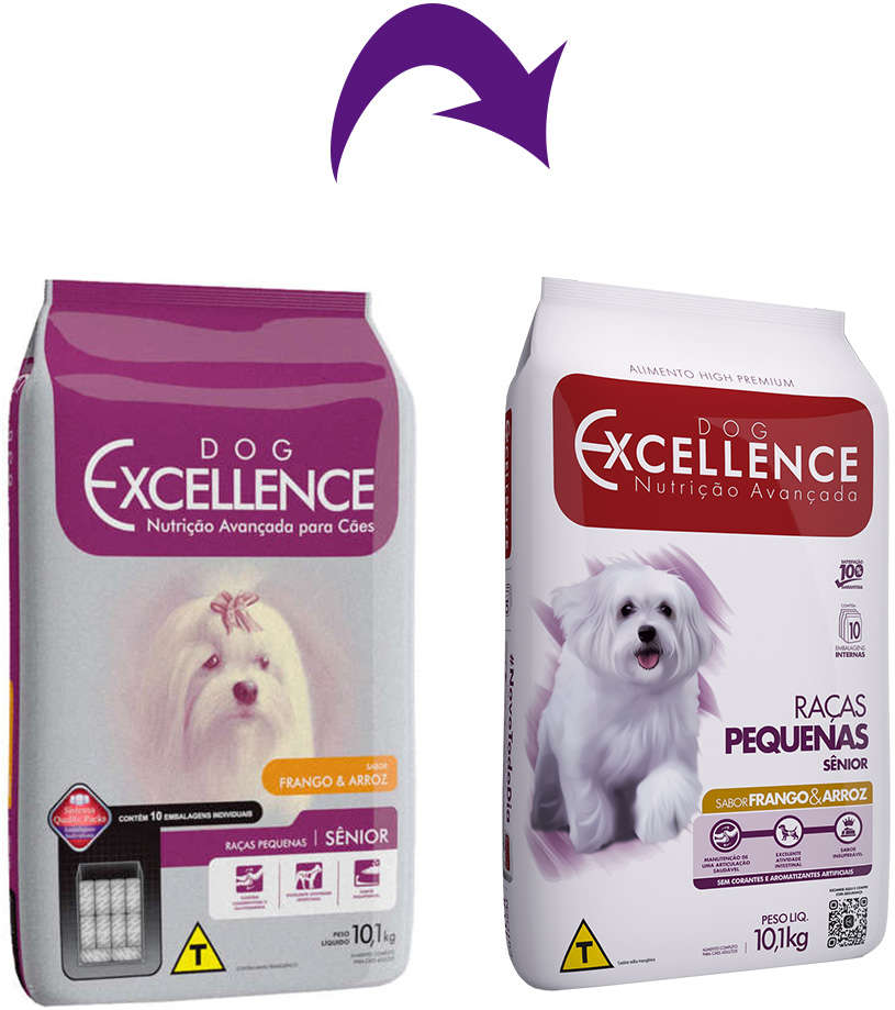 Ração Seca Dog Excellence Frango e Arroz para Cães Idosos Raças Pequenas - 10,1Kg