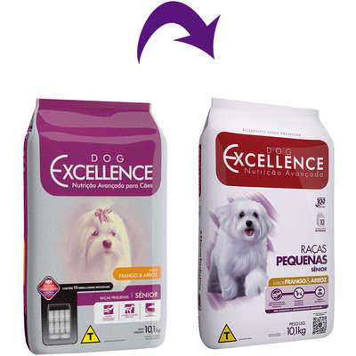 Ração Seca Dog Excellence Frango e Arroz para Cães Idosos Raças Pequenas