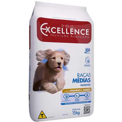 Ração Seca Dog Excellence Frango e Arroz para Cães Filhotes Raças Médias