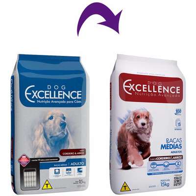 Ração Seca Dog Excellence Cordeiro e Arroz para Cães Adultos Raças Médias