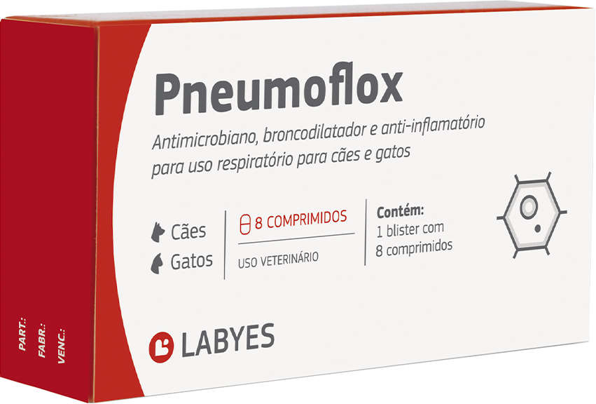 Antibiótico Labyes Pneumoflox para Cães e Gatos- 8 Cápsulas