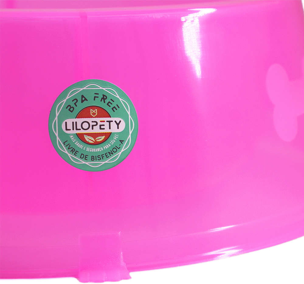 Comedouro Patinhas Lilo Dog Rosa para Cães - Tam. Único