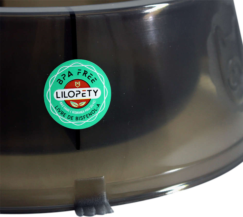 Comedouro Patinhas Lilo Dog Fumê para Cães - Tam. Único