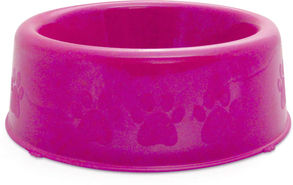 Comedouro Plástico Patinhas Rosa - Tam. P