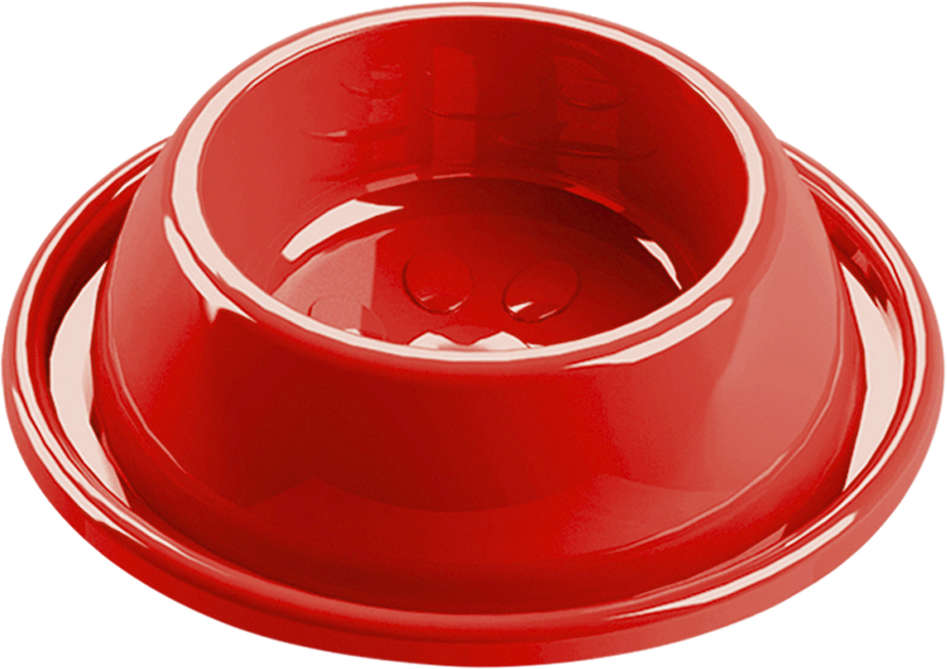 Comedouro Plástico Antiformiga Filhotes Vermelho - Tam. P