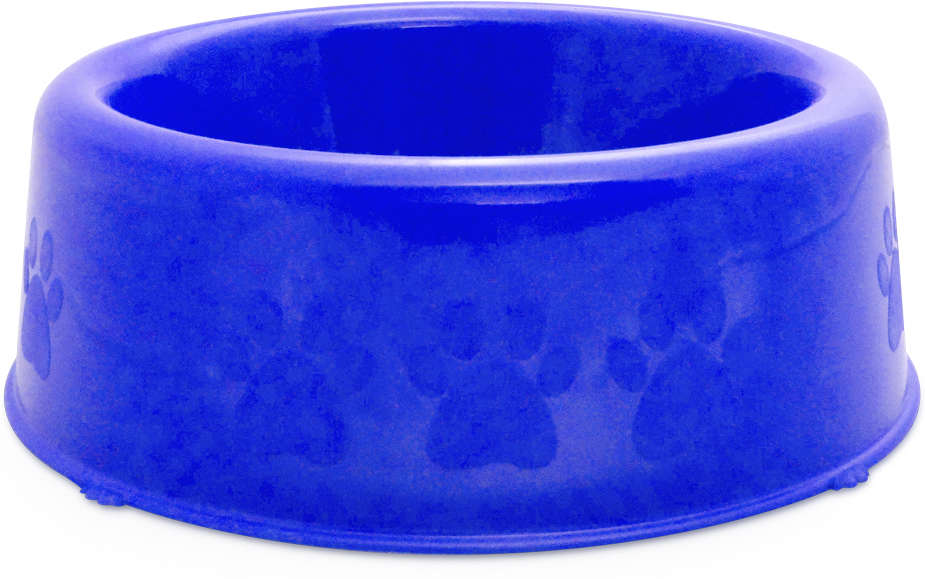 Comedouro Plástico Patinhas Filhotes Azul - 300 mL