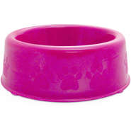 Comedouro Plástico Patinhas Filhotes Rosa - 300 mL